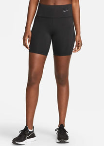 Nike Tight Mid-Rise Ribbed-Panel Running Shorts with Pockets - Women's